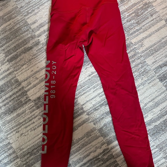 Red Lululemon limited edition leggings - Picture 3 of 5